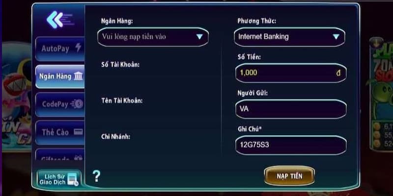 Hướng dẫn chi tiết cách nạp tiền vào 789club